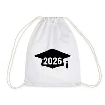 Doktorhut Abschluss 2026 Grunge - Turnbeutel - Weiß - Vorne