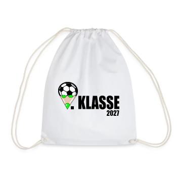 Schulkind 1. Klasse Fußball - Turnbeutel - Weiß - Vorne