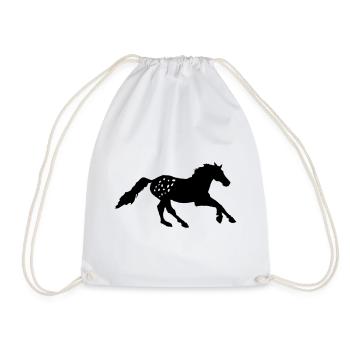 Tigerschecke  Appaloosa  Pferd Noriker Reiten - Turnbeutel - Weiß - Vorne