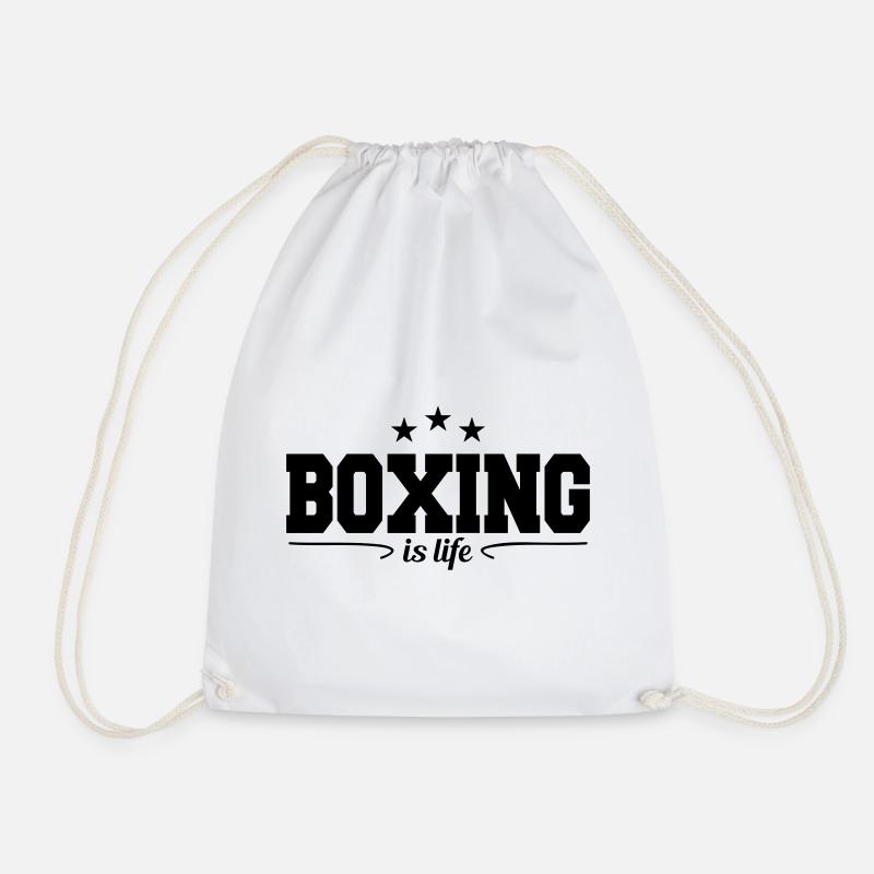 Boxing is life / boxing is life - Drawstring Bag - white