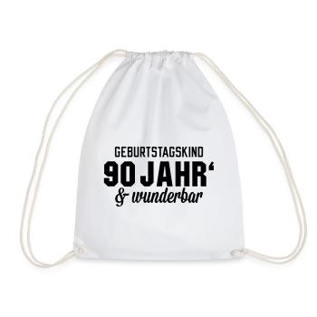 Geburtstagskind 90 wunderbar - Turnbeutel - Weiß - Vorne
