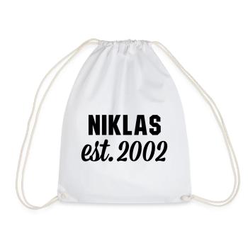 Niklas est 2002 - Turnbeutel - Weiß - Vorne