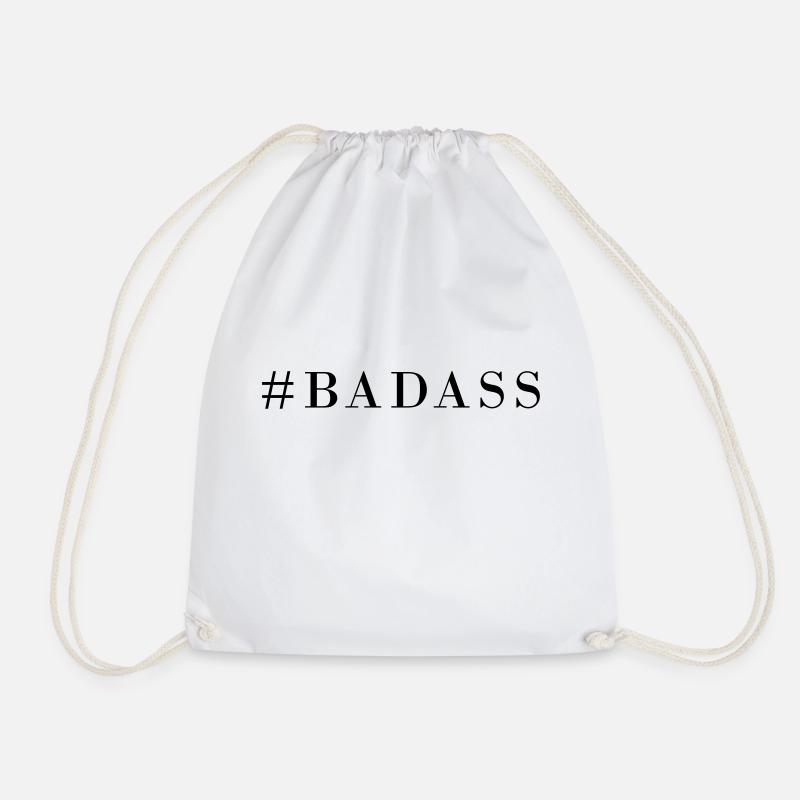 Rhombus badass - Drawstring Bag - white