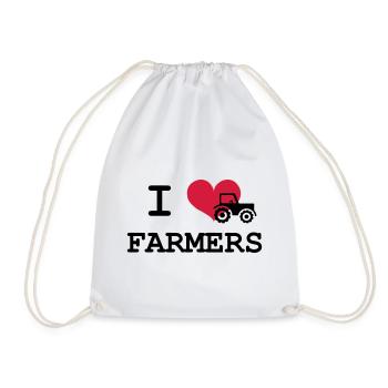 I Love Farmers - Turnbeutel - Weiß - Vorne