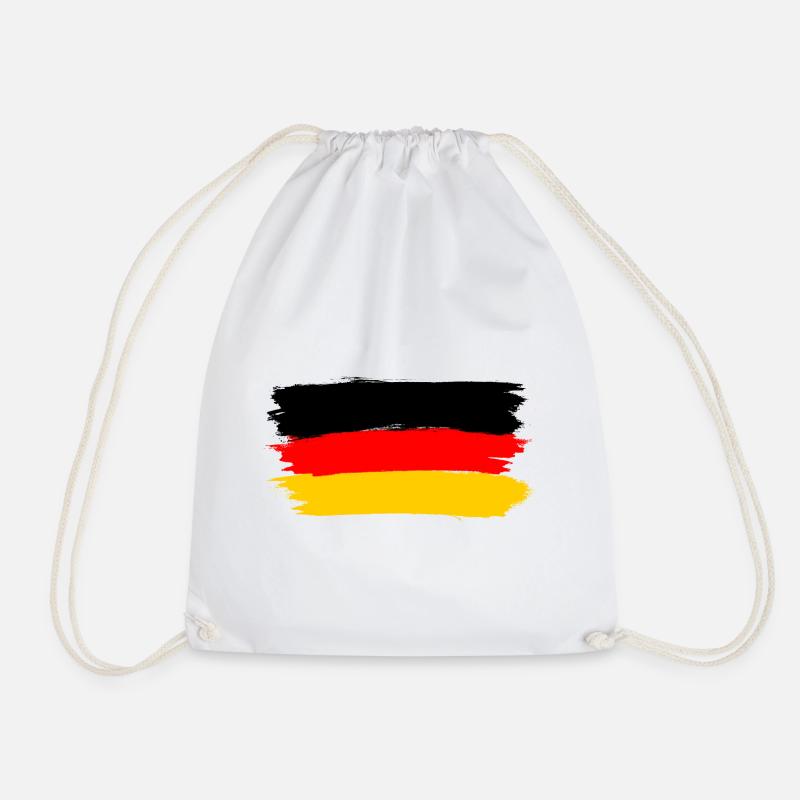 Germany ✅ Flag Germany Flag ✔ - Drawstring Bag - white