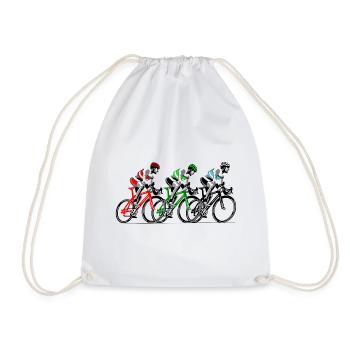 Trois cyclistes en mouvement - Sac de sport léger - blanc - Devant