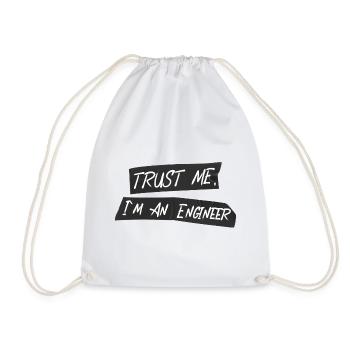 Ingénieur avec char - Sac de sport léger - blanc - Devant