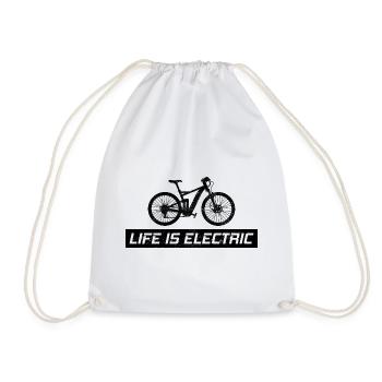 E-Bike Electric Bicycle Bike Cycling Biker Mtb - Drawstring Bag - white - Front
