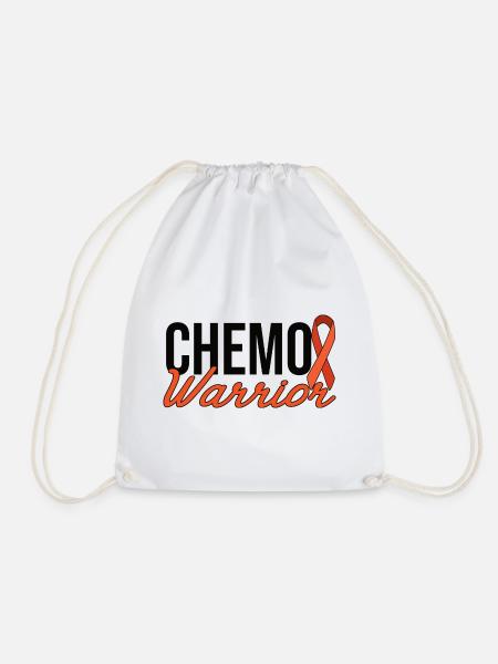 Chemo Warrior - Orangene Schleife - Turnbeutel - Weiß