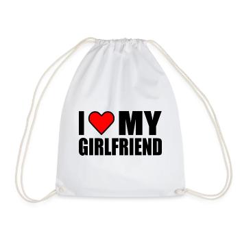 I love my girlfriend - Turnbeutel - Weiß - Vorne