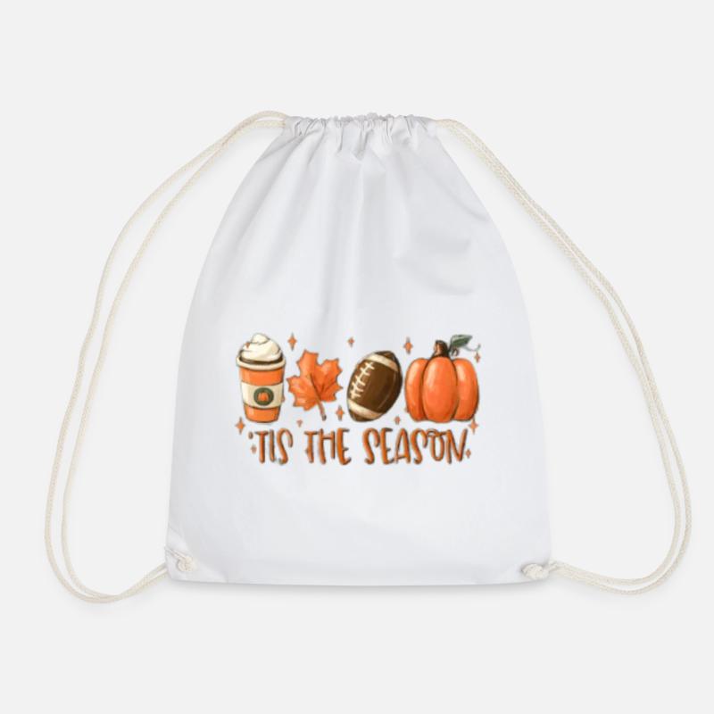 Herbstsaison Kaffee Kürbis Ball - Turnbeutel - Weiß