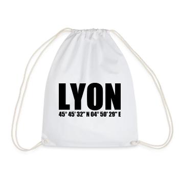 Lyon coordinates - Drawstring Bag - white - Front