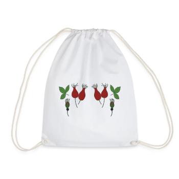 Rosehip in the forest - Drawstring Bag - white - Front