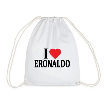 t-shirt I love Eronaldo t-shirt gift idea - Drawstring Bag - white - Front