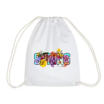 Blue Spring - Drawstring Bag - white - Front