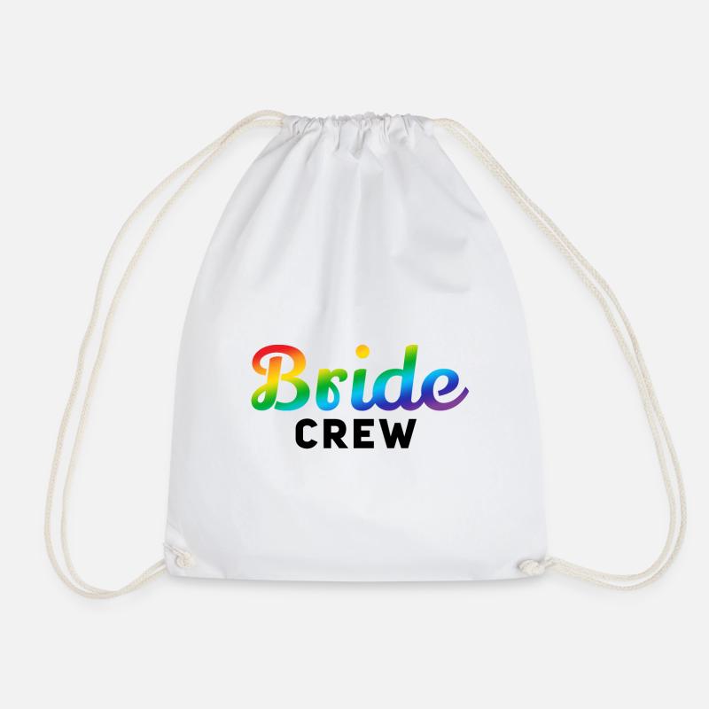 Braut-Crew Regenbogen - Turnbeutel - Weiß