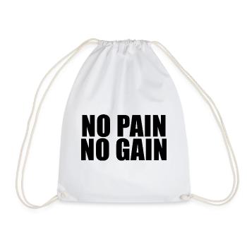 No Pain No Gain - Drawstring Bag - white - Front
