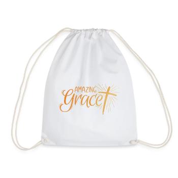 Amazing Grace Lettering - Drawstring Bag - white - Front