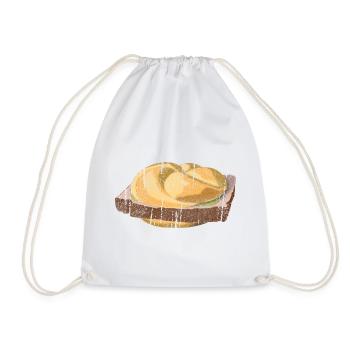 Austrian / Bavarian Leberkassemmel - Drawstring Bag - white - Front