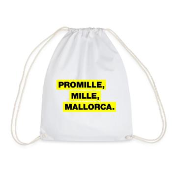 Promille, Mille, Malle - Turnbeutel - Weiß - Vorne