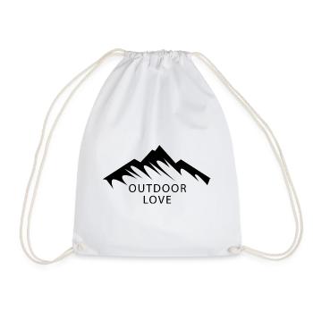 Bergsilhouette Berge Outdoorliebe klettern Symbol - Turnbeutel - Weiß - Vorne