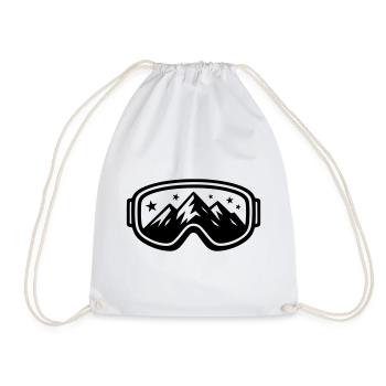 Skibrille Ski Berge Piste Symbol - Turnbeutel - Weiß - Vorne