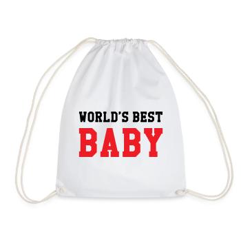 Meilleur bébé du monde - Naissance - Enfant - Sac de sport léger - blanc - Devant