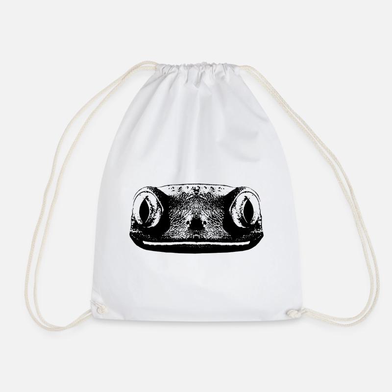 Gecko / Frog - Drawstring Bag - white