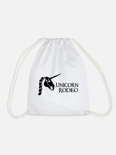 Unicorn Rodeo Skull Signet Lettering Logo - Turnbeutel - Weiß