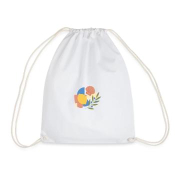 Collage de feuilles en coquillage d’été - Sac de sport léger - blanc - Devant