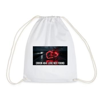 Error 404 Love Not Found Cyberpunk Art - Drawstring Bag - white - Front