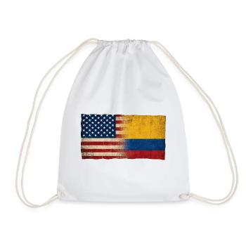 USA Paraguay Friendship Flag Identity - Drawstring Bag - white - Front