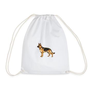 Berger allemand. Style rétro - Sac de sport léger - blanc - Devant
