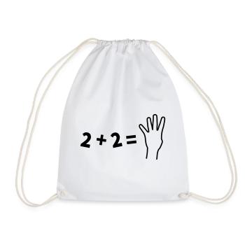 Witziges 2+2=4 Mathematik Shirt - Turnbeutel - Weiß - Vorne
