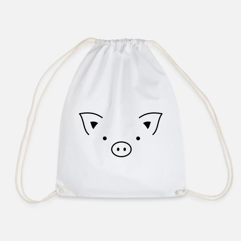 Schwein Sau Schweinchen Ferkel Eber I Geschenkidee - Turnbeutel - Weiß