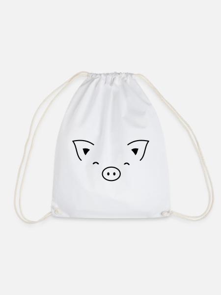 Schwein Sau Schweinchen Ferkel Eber I Geschenkidee - Turnbeutel - Weiß