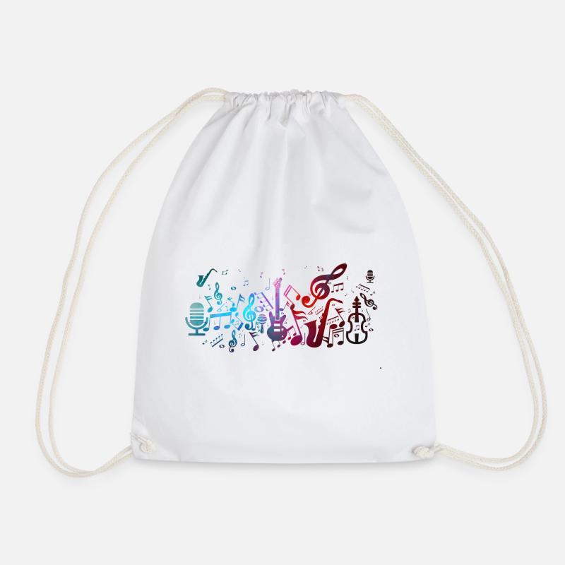 Music - Drawstring Bag - white