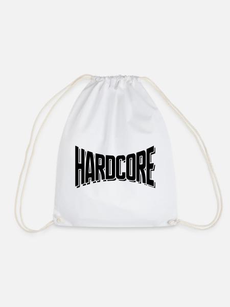hard core dj hart bass sticker aufkleber musik - Turnbeutel - Weiß