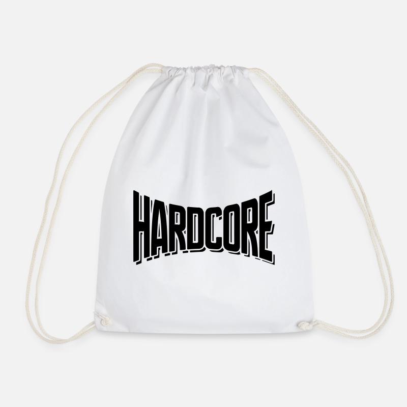 hard core dj hart bass sticker aufkleber musik - Turnbeutel - Weiß
