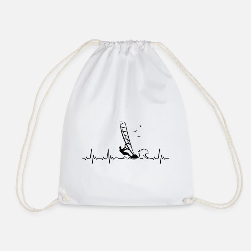 Windsurfing Heartbeat avec Windsurfer Pulse Frequency - Sac de sport léger - blanc