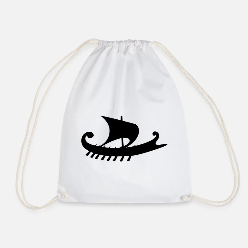 Empuriabrava Ship w - Drawstring Bag - white
