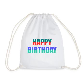 JAHRESTAG. ALLES GUTE ZUM GEBURTSTAG!. ALLES GUTE ZUM GEBURTSTAG!. - Turnbeutel - Weiß - Vorne