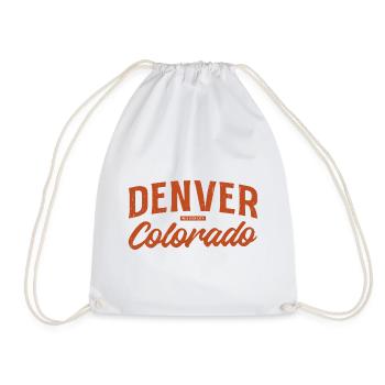 Denver Colorado Retro Script Logo - Turnbeutel - Weiß - Vorne
