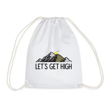 Mountains - Let's Get High - Drawstring Bag - white - Front