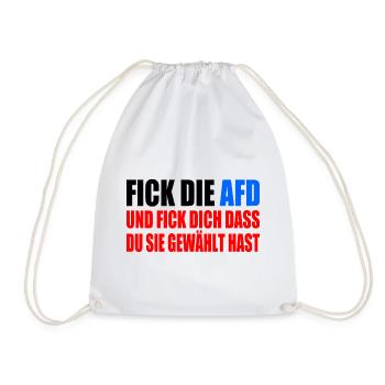 FCK AFD - Gegen Rechts - fuck afd - Turnbeutel - Weiß - Vorne