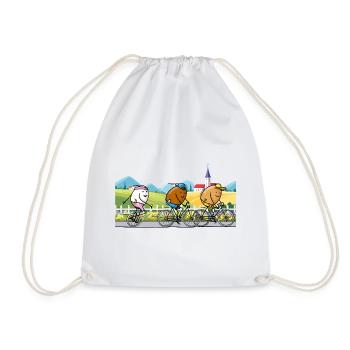 Balade à vélo entre amis - Sac de sport léger - blanc - Devant