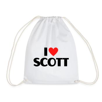 I love Scott Rotes Herz Liebe Fan Geschenk - Turnbeutel - Weiß - Vorne