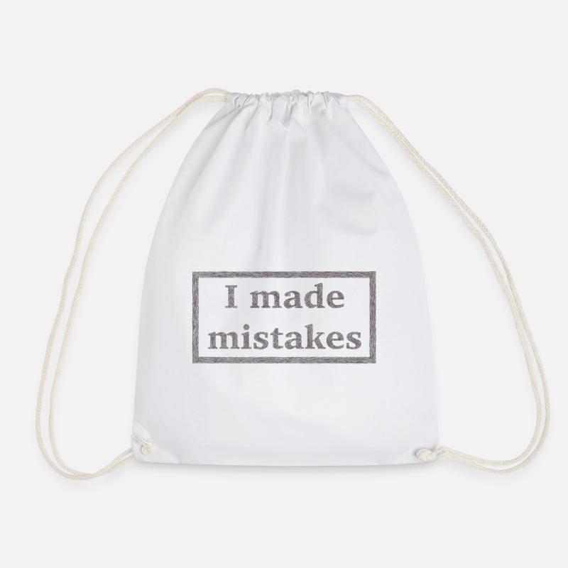 Mistakes - Drawstring Bag - white