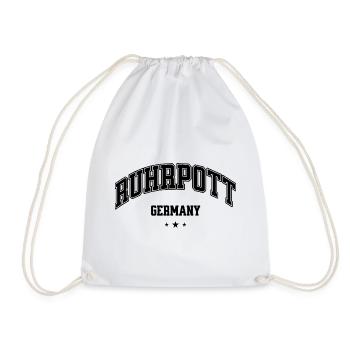 Ruhpott Heimat Germany Schriftzug - Turnbeutel - Weiß - Vorne