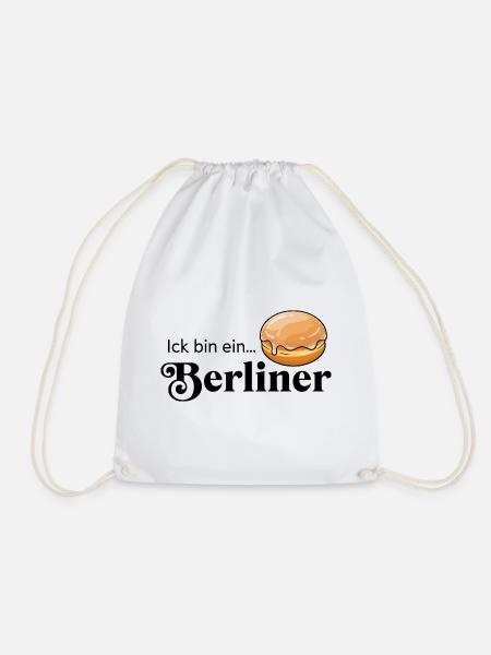 Ick bin ein Berliner Statement Kult Kostüm - Turnbeutel - Weiß